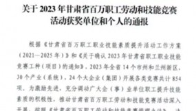  甘肅物流集團(tuán)13人榮獲2023年甘肅省 百萬職工勞動和技能競賽活動 “甘肅省技術(shù)標(biāo)兵”榮譽稱號